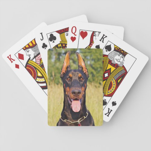 Doberman dog beautiful photo playing cards