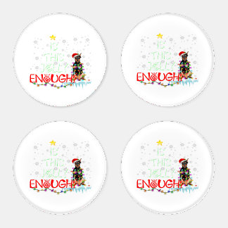 Doberman Dog Christmas Tree Santa Xmas Gift Coaster Set