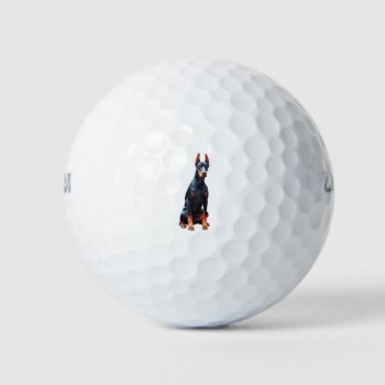 Doberman Dog Golf Balls by Bubbleprint at Zazzle