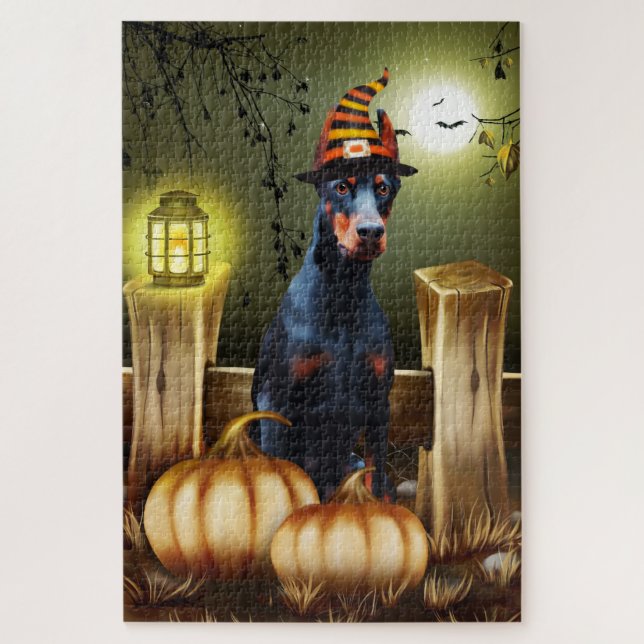 Doberman Dog Halloween Jigsaw Puzzle (Vertical)