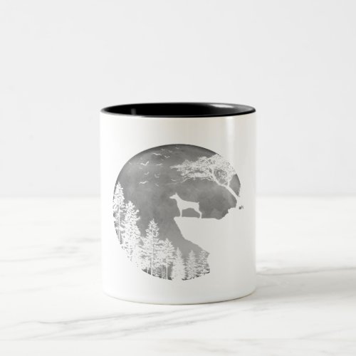 Doberman Dog Halloween Party Two_Tone Coffee Mug