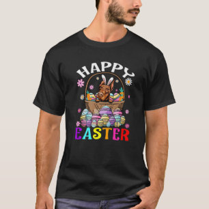 Doberman Dog Happy Easter Bunny Eggs Easter T-Shirt