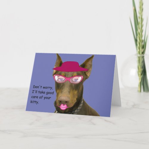 Doberman Dog in Disguise Birthday Card