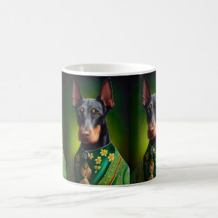 Doberman Dog in St. Patrick's Day Dress Coffee Mug