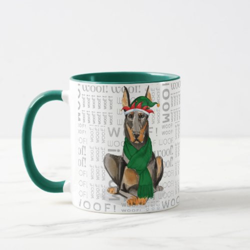 Doberman Dog Lover Christmas Holiday Mug