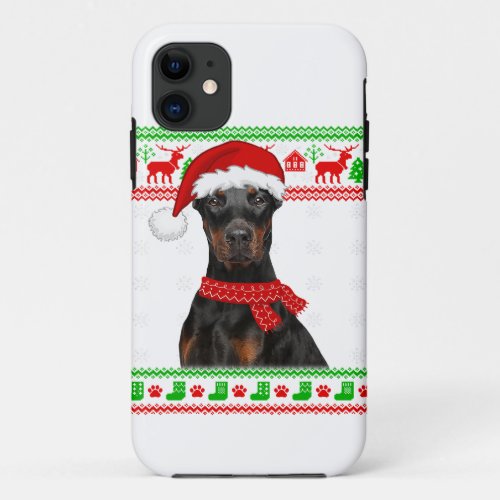 Doberman Dog Lover Xmas Ugly Dog Christmas iPhone 11 Case