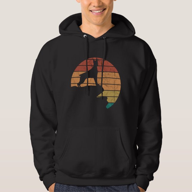Doberman Dog Mom Dog Owner Retro Hoodie (Front)