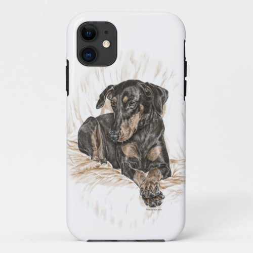 Doberman Dog Natural Ears iPhone 11 Case