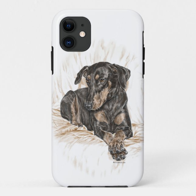 Doberman Dog Natural Ears Case-Mate iPhone Case (Back)