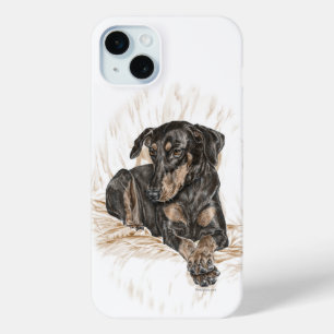 Doberman Dog Natural Ears iPhone 15 Plus Case
