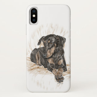 Doberman Dog Natural Ears iPhone X Case