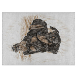 Doberman Dog Natural Ears Cutting Board