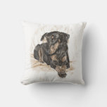 Doberman Dog Natural Ears Throw Pillow at Zazzle