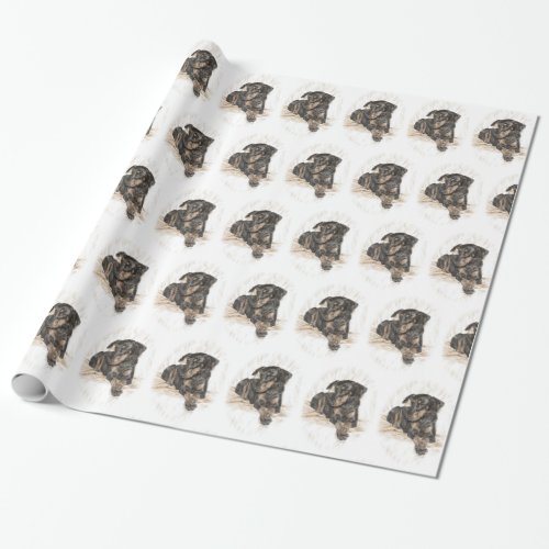 Doberman Dog Natural Ears Wrapping Paper