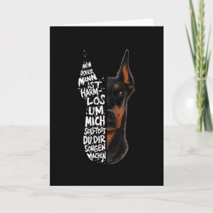 Doberman Dog Saying Harmless Gift Card