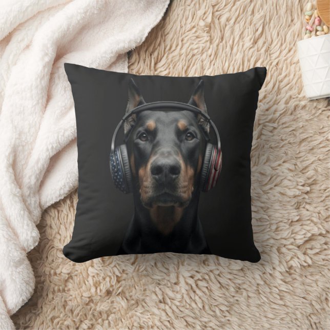Doberman Dog Throw Pillow (Blanket)