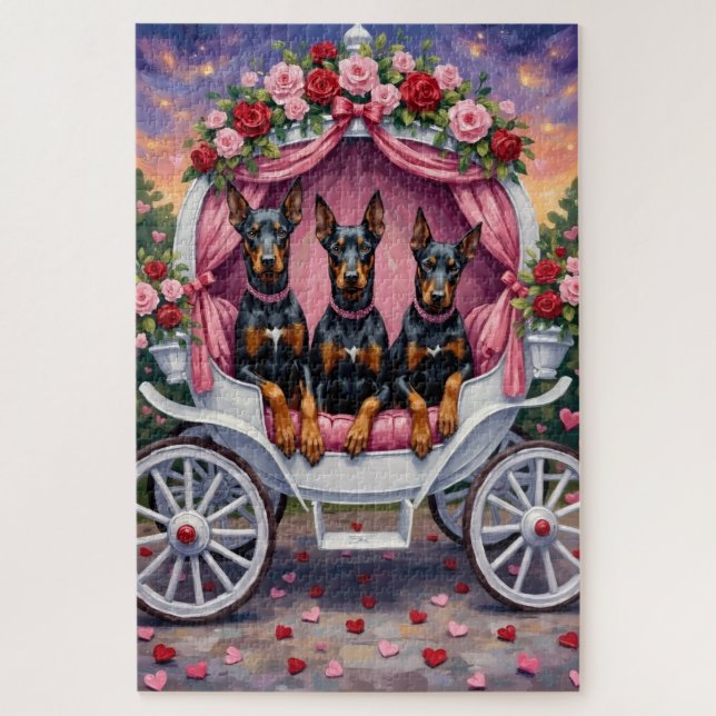 Doberman Dog Valentine's Day  Jigsaw Puzzle (Vertical)
