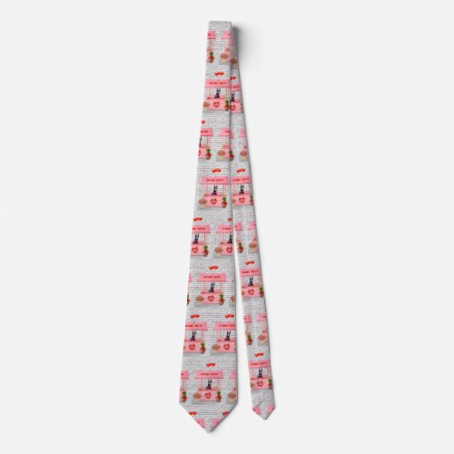 Doberman Dog Valentines Day Kissing Booth Neck Tie