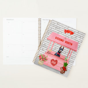 Doberman Dog Valentine's Day Kissing Booth Planner