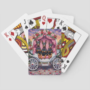 Doberman Dog Valentine's Day Poker Cards