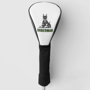Doberman Dog Vector 2 Colors Golf Head Cover