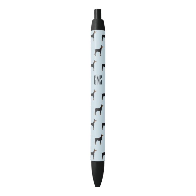 Doberman Dogs Pattern Monogrammed Pen (Front Vertical)