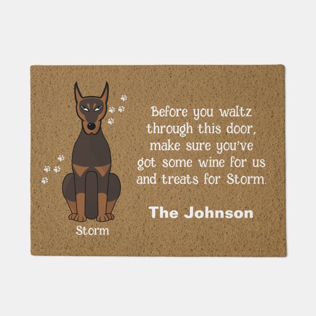 Doberman Doormat, Dog Doormat, Dog  Doormat (Front)