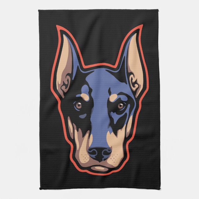 Doberman Face Towel (Vertical)