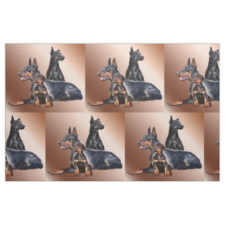 Doberman Family Dog Breed Fabric