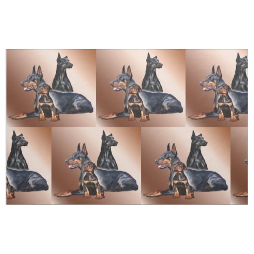 Doberman Family Dog Breed Fabric