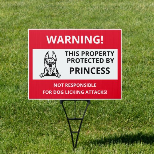 DOBERMAN  Funny Beware of Dog Sign