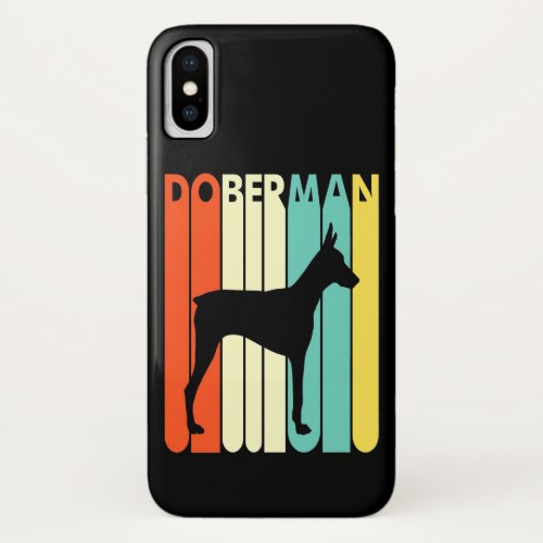 Doberman Gift  Doberman Black Background Colorful iPhone XS Case