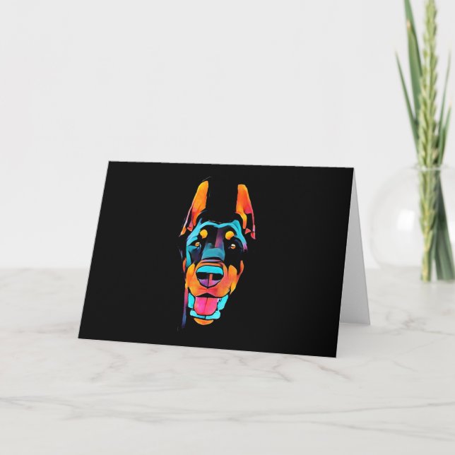 Doberman Gift | Doberman Colorful Card (Front)