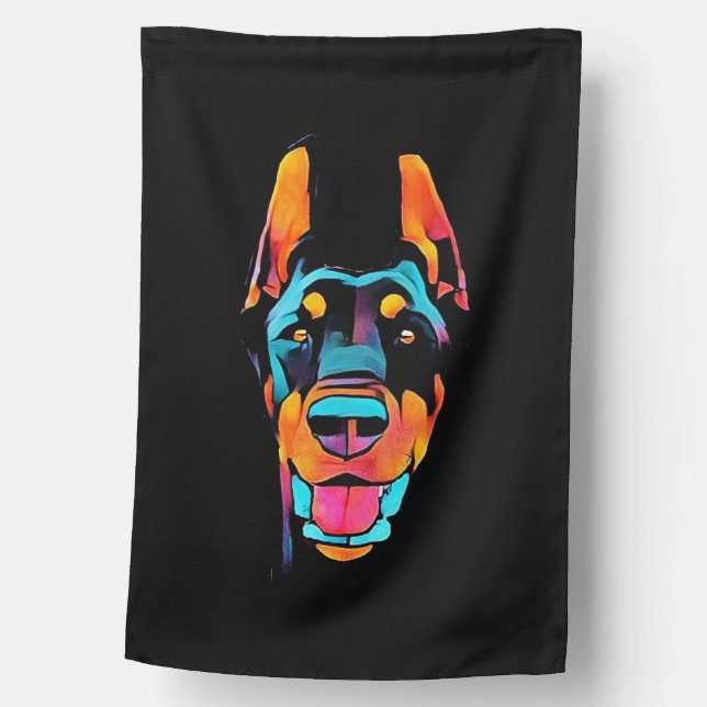 Doberman Gift | Doberman Colorful House Flag (Front)