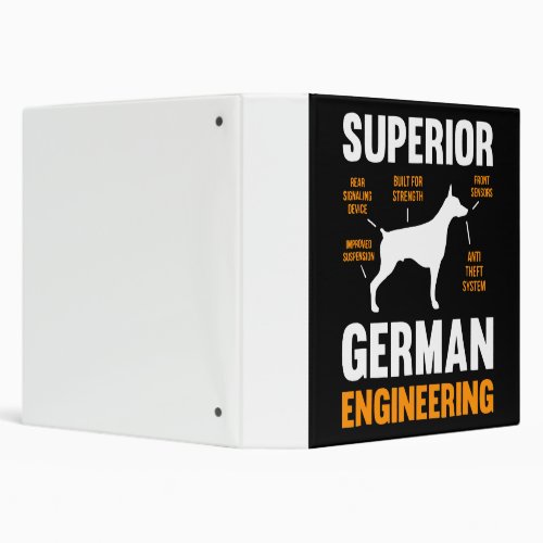 Doberman Gift  Superior German Engineering 3 Ring Binder