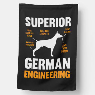 Doberman Gift Superior German Engineering House Flag