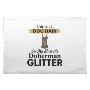 Doberman Glitter Funny Dog Lover Vintage Design_1 Cloth Placemat