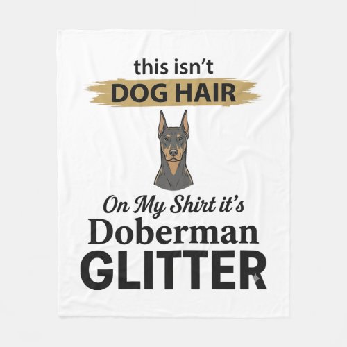 Doberman Glitter Funny Dog Lover Vintage Design_1 Fleece Blanket