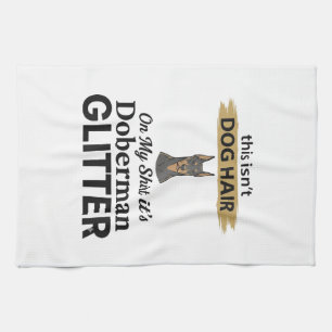 Doberman Glitter Funny Dog Lover Vintage Design_1 Kitchen Towel