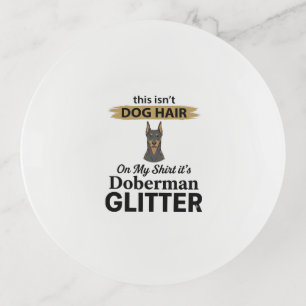 Doberman Glitter Funny Dog Lover Vintage Design_1 Trinket Tray