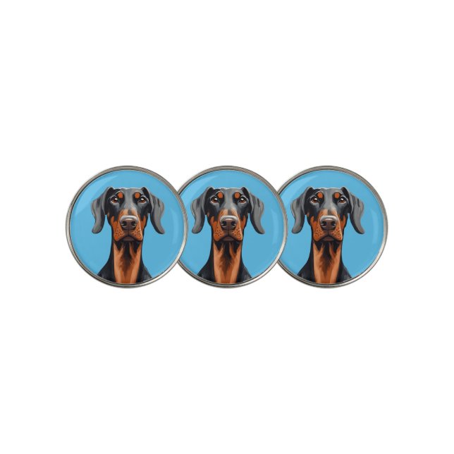 Doberman Golf Ball Marker (3 Up)