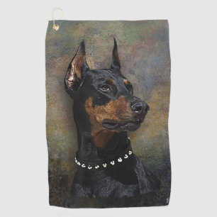 Doberman golf towel