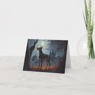 Doberman Halloween Scary Card