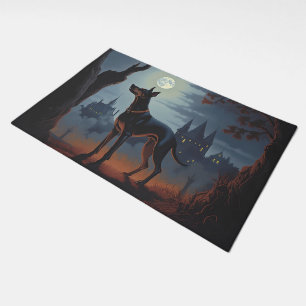Doberman Halloween Scary Doormat