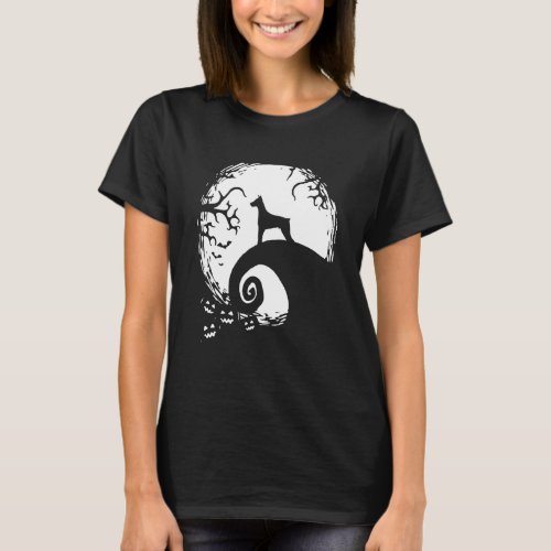 Doberman Halloween Under The Moonlight Spooky Dog T-Shirt