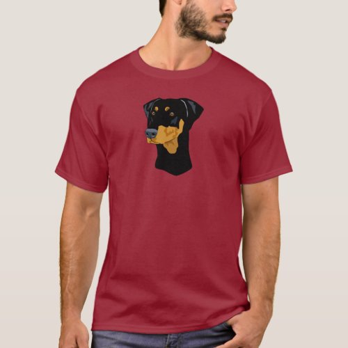 Doberman Head Black Uncropped T_Shirt