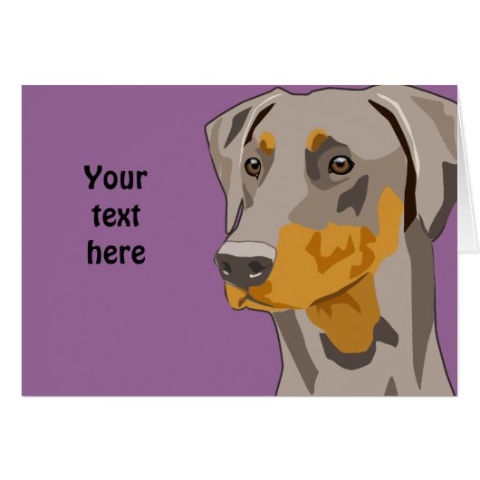 Doberman Head, Fawn, Uncropped Cards (Front Horizontal)