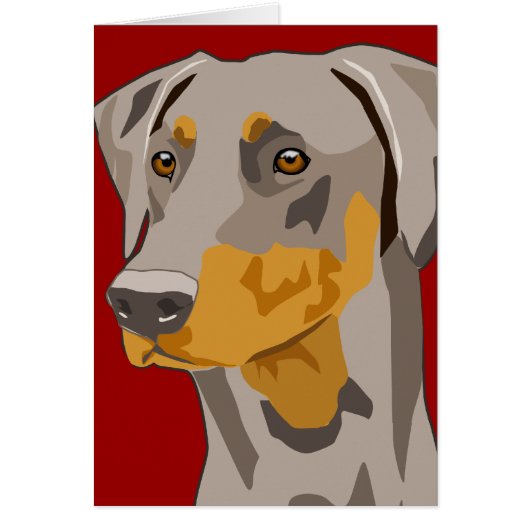 Doberman Head, Fawn, Uncropped Cards (Front)
