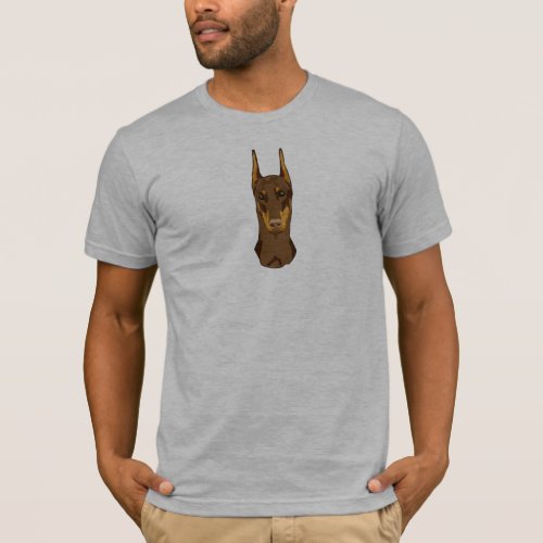 Doberman Head Red T_Shirt