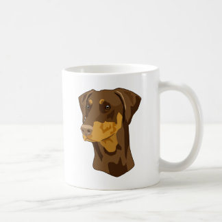 Doberman Head, Red, Uncropped Coffee Mug